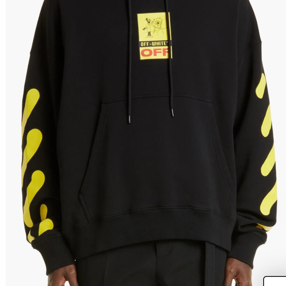 OFF-WHITE XXL Painter Skate
Graphic Hoodie In Black/Yellow